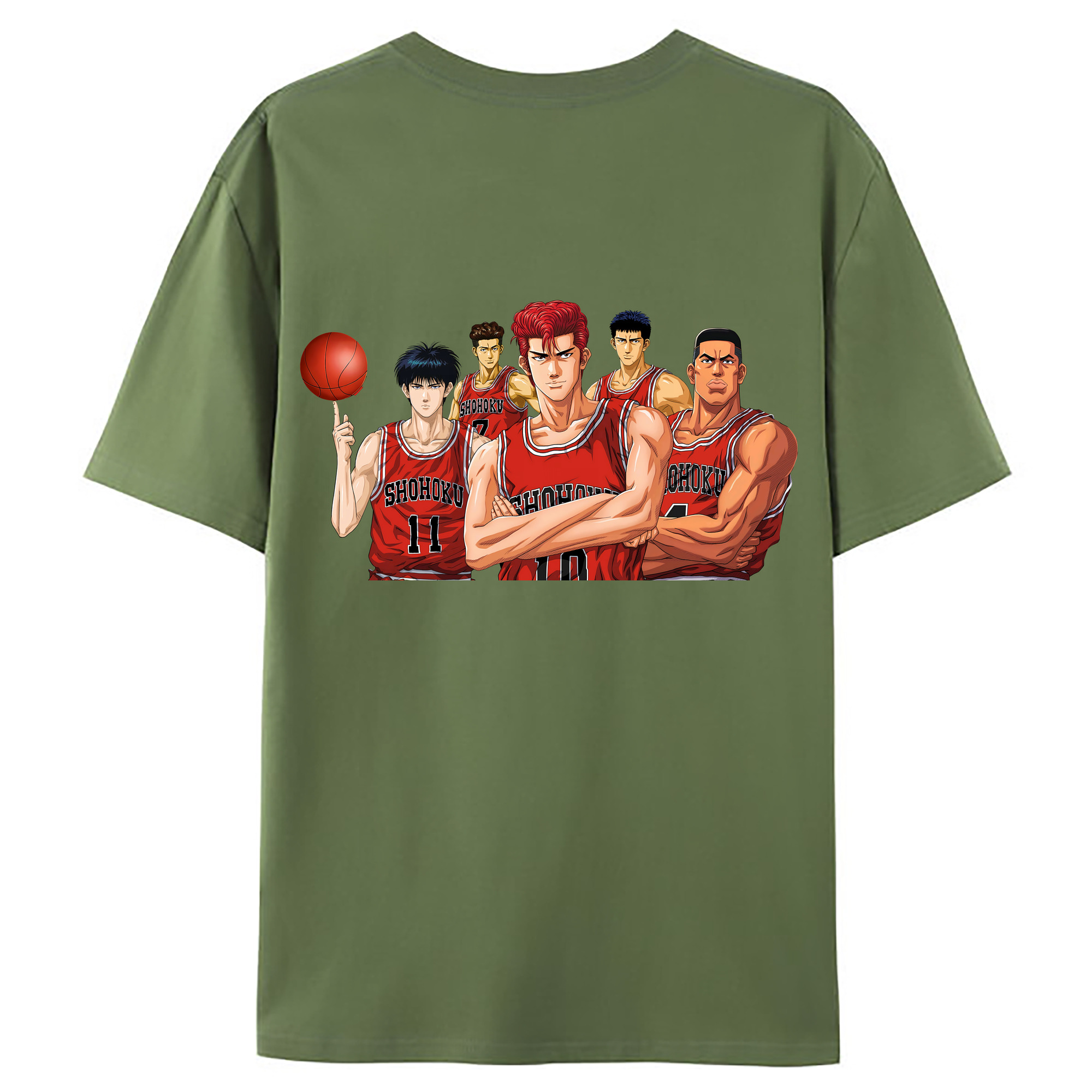 （画像用） SLAM DUNK／スラムダンク 綿100％ メンズ半袖Tシャツ（バックプリント） 通気性